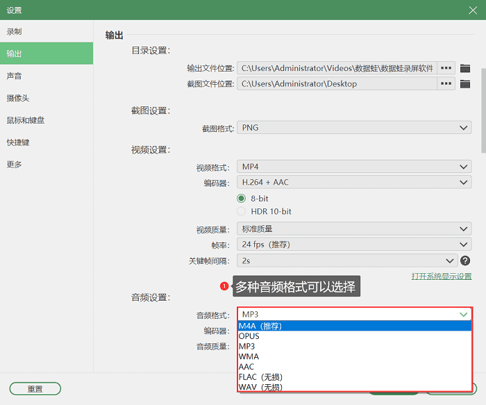 多种音频录制模式