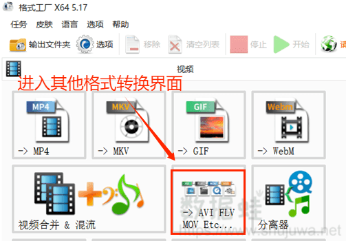 格式选择界面