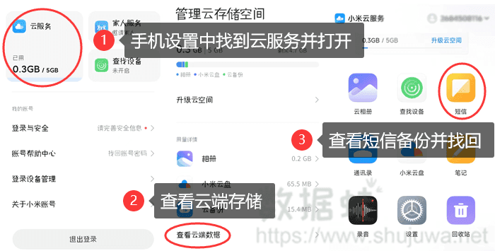 云备份恢复短信